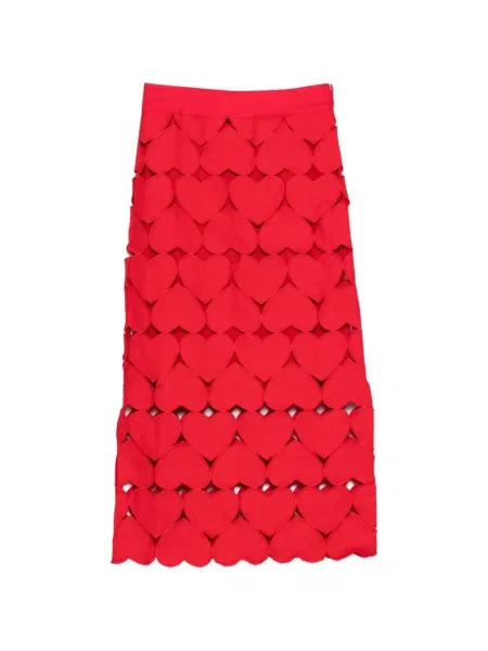 Fustă midi Farm Rio cu motiv cu inimi până la genunchi roșu