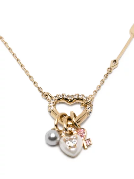 Висулка Swarovski със сърца златисто