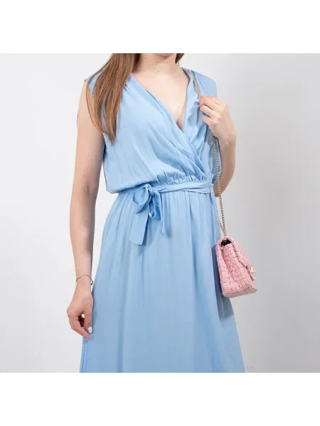 Rochie maxi Resti de costum albastru