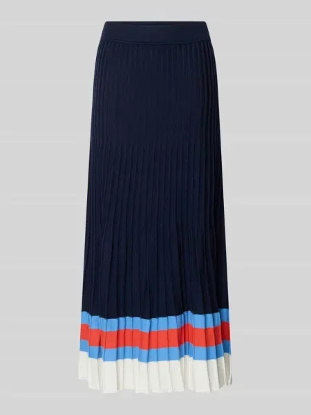 Długa spódnica z mieszanka w imitacja dzianiny Milano Italy granatowa