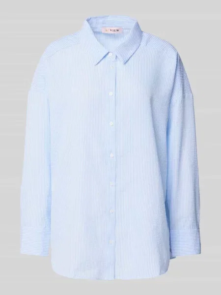 Bluzka koszulowa o kroju regular fit z listwą guzikową A-view