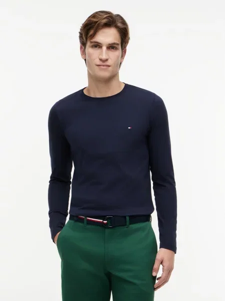 Tommy Hilfiger Longsleeve Stretch Tee Granatowy niebieska