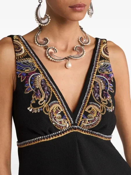 Rochie mini Etro fără mâneci de costum negru