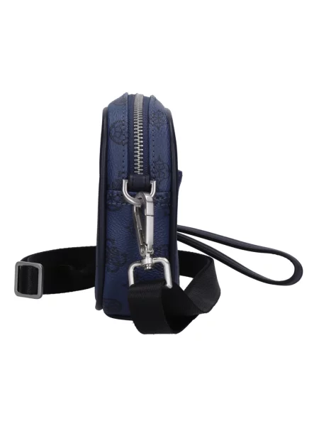Torba crossbody Guess skórzana niebieska