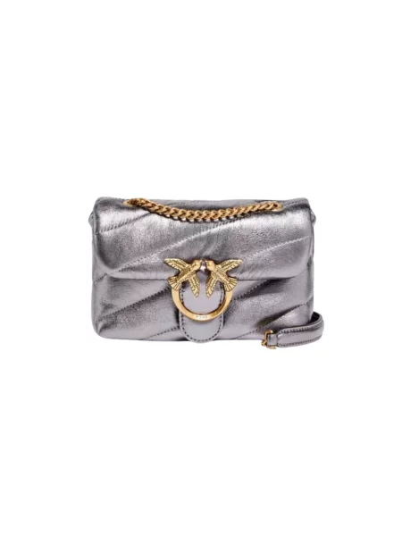 Torebka crossbody Pinko skórzana szara