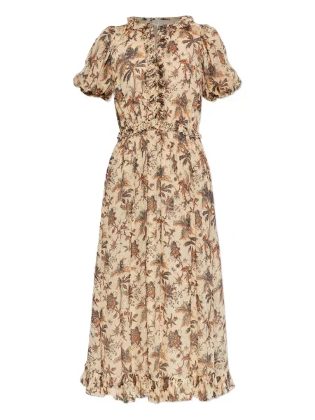 Rochie midi Ulla Johnson cu model floral până la genunchi de costum