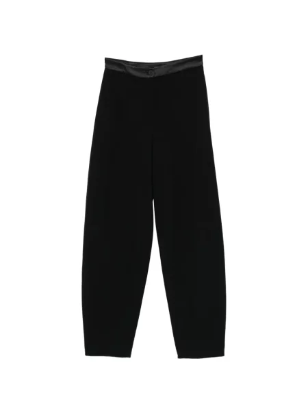 Pantaloni Emporio Armani din satin conici negru