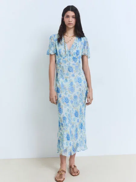 Сукня міді MANGO блакитний