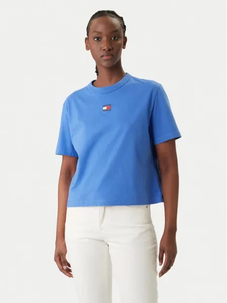 Tommy Jeans Tricou Boxy Fit albastru