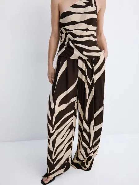 MANGO Pantaloni Cuca / maro bej