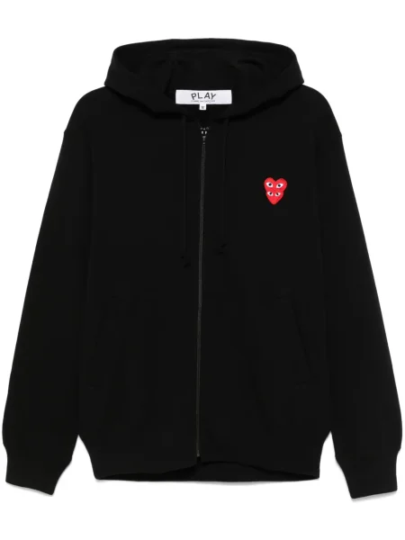 Bluza z kapturem Comme Des Garcons Play w serca czarna