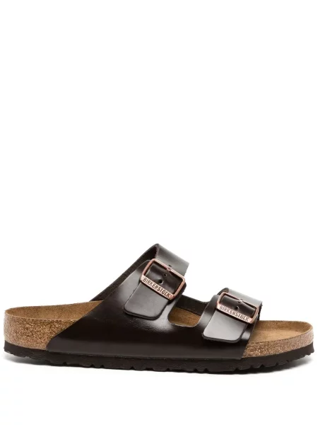 Sandale Birkenstock din piele de căprioară slip-on maro