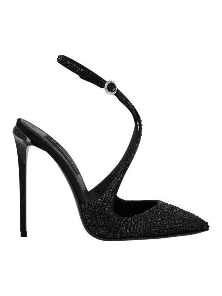Czółenka Philipp Plein skórzana z otwartą piętą czarna