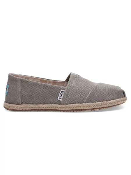 Toms Drizzle Grey Washed Canvas Alpargata Kobiety Buty sportowe Toms Size: szary
