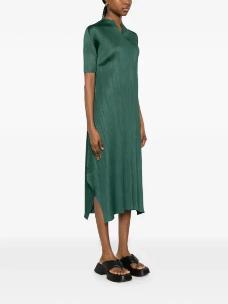 Rochie midi Pleats Please Issey Miyake verde