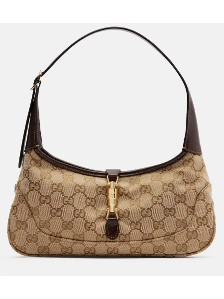 Geantă Gucci Jackie din canvas mini bej