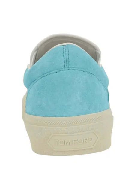 Sneakerși Tom Ford din piele slip-on albastru