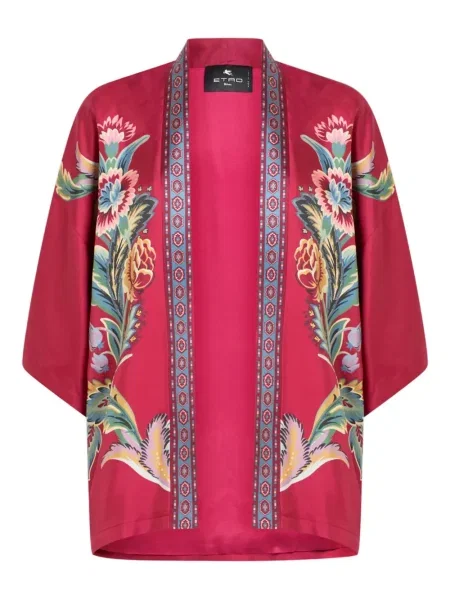 Top Etro cu model floral cu imagine roșu