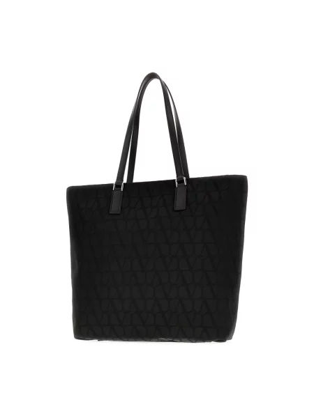 Lniana torba crossbody Valentino Garavani czarna