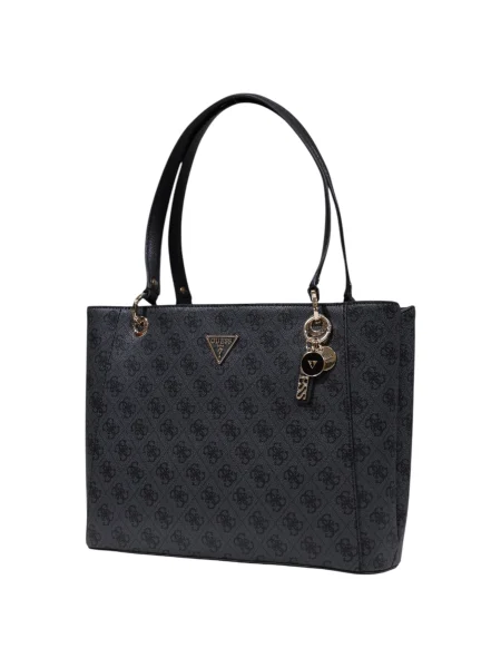 Lniana torebka Guess czarna