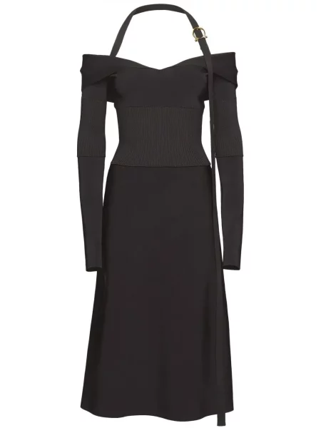 Rochie midi Salvatore Ferragamo până la genunchi de costum negru