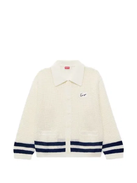Cardigan Kenzo cu autograf alb