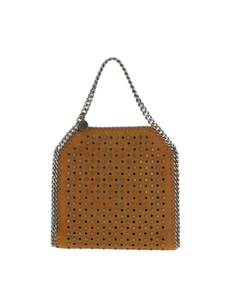 Stella McCartney FALABELLA MINI torebka z imitacji zamszu brązowa