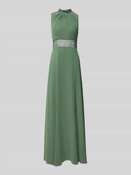 Sukienka wieczorowa ze stójką V.m. zielona
