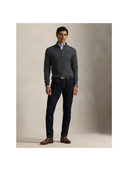 Kardigan Ralph Lauren wełniany ze stójką szary