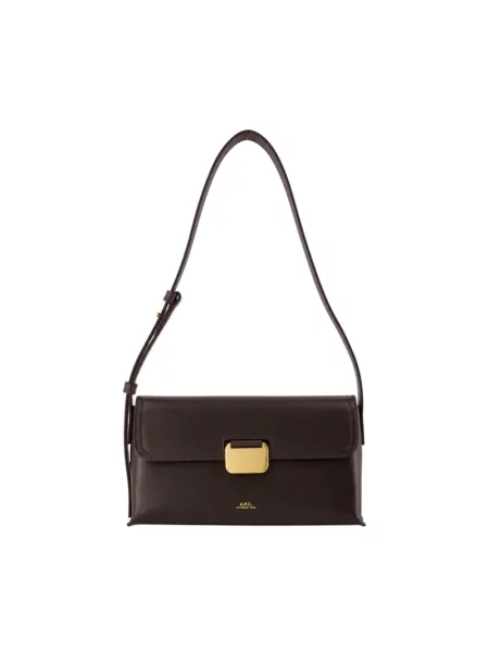 Torebka crossbody A.p.c. skórzana brązowa
