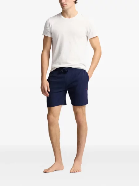 Tricou polo Polo Ralph Lauren cu dungi cu glugă de in albastru