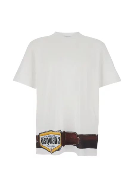 Grafic tricou Dsquared2 cu imagine scurt alb