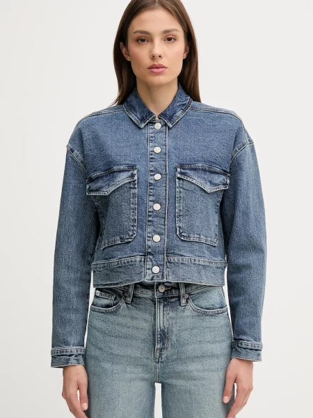 Dkny geacă jeans de tranziție albastru