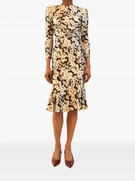 Rochie midi Philosophy Di Lorenzo Serafini cu model floral cu imagine negru