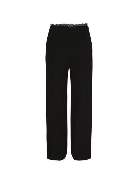 Pantaloni Pushbutton din dantelă negru