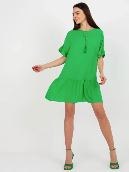 Rochie Sublevel cu volane verde