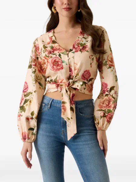 Top Guess cu model floral cu imagine cu legături