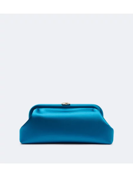 Satenska pisemska torbica Jimmy Choo modra