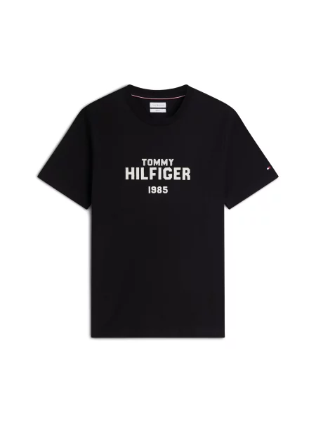 TOMMY HILFIGER Tricou Brand Love negru alb