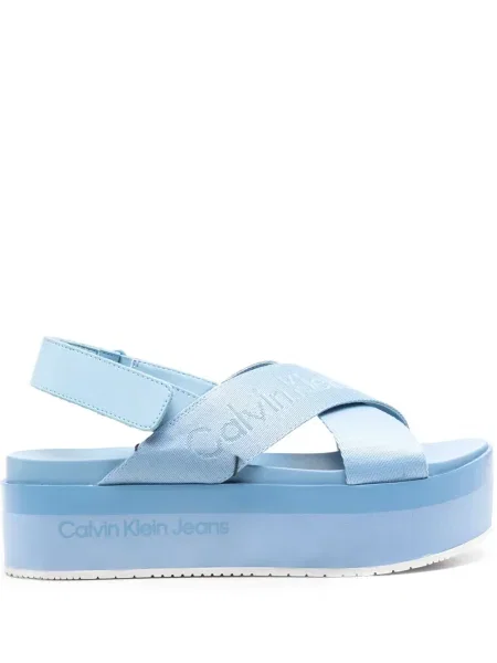 Sandale Calvin Klein Jeans din jacard albastru