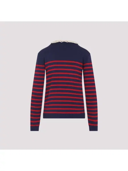 Lniany sweter Valentino elegancki niebieski