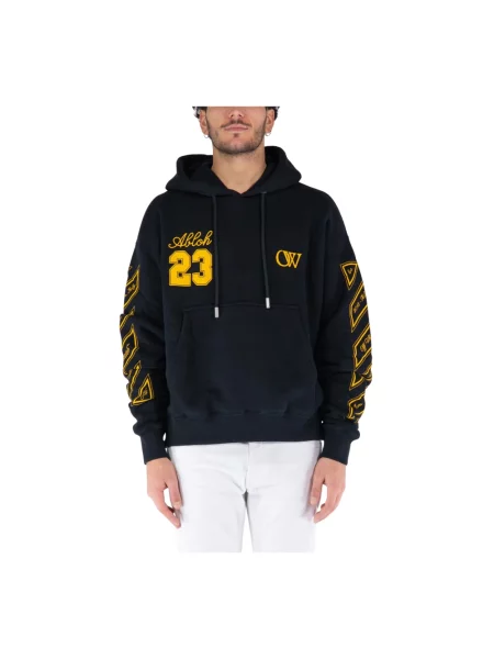 Haftowana bluza z kapturem Off-white biała