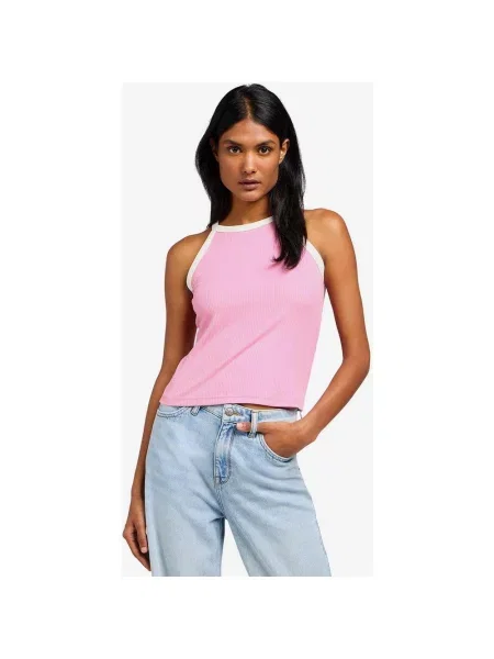 Koszulka rowerowa bez ramiączek Lee Cropped Halter XS różowa