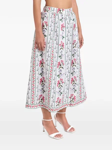Fustă midi Hemant And Nandita cu model floral cu imagine alb