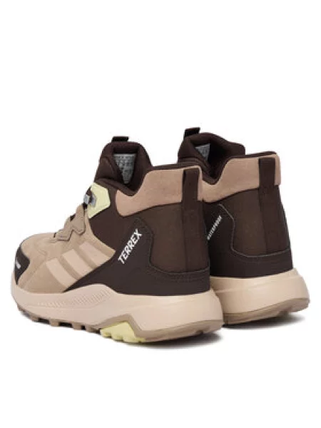 Kožené trekkingové kozačky Adidas hnědé
