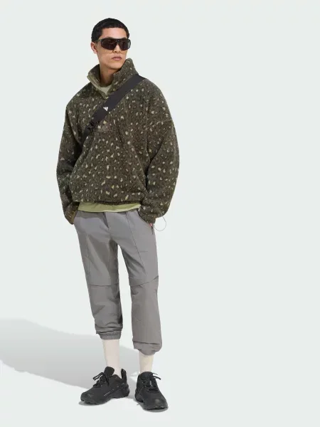 Флисовый свитер Adidas зеленый