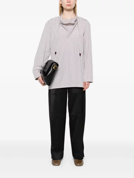 Pantaloni Jil Sander de mătase negru