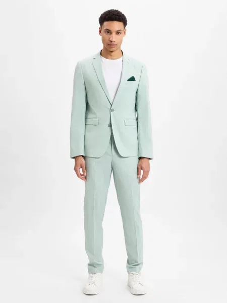 Finshley & Harding Garnitur Oakland Kalifornia Mężczyźni Slim Fit marmurkowy 44 zielony