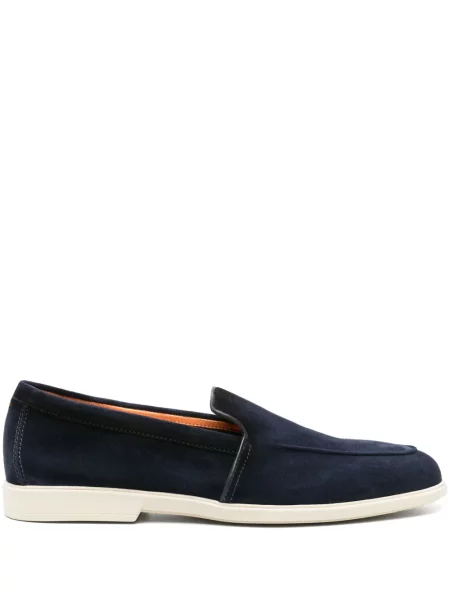 Pantofi loafer Santoni din piele de căprioară albastru