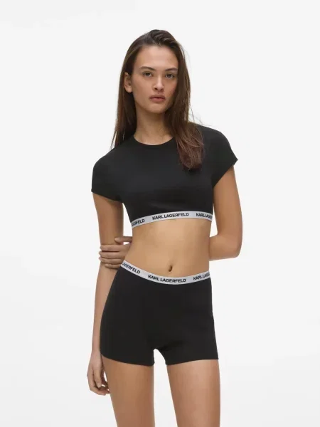 Karl Lagerfeld Tricou negru / murdar alb